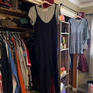 Sincerely Jules Black Jumpsuit with Gray Tee